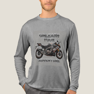 Two Wheels Motorcycle Sticker Art Tri-Blend Shirt