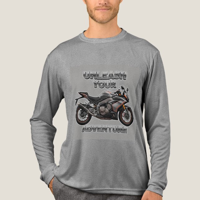 Two Wheels Motorcycle Sticker Art Tri-Blend Shirt (Front)