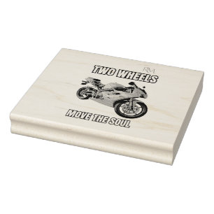 Two Wheels Move the Soul Motorcycle Shirt Biker Rubber Stamp