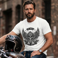 Two Wheels One Heart Biker Skull