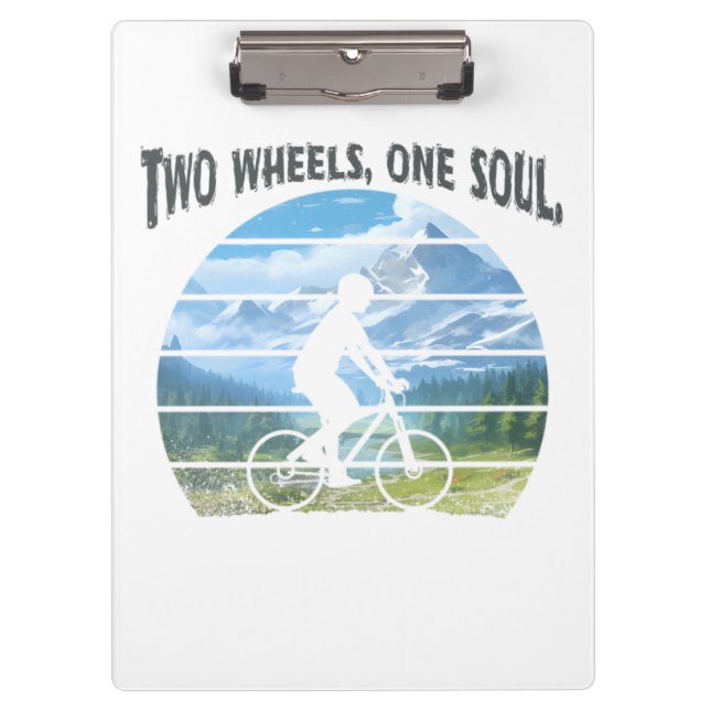Two wheels, one soul. cycling sport clipboard (Front)