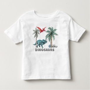 Two Whimsical Dinosaurs in Jungle Toddler T-Shirt