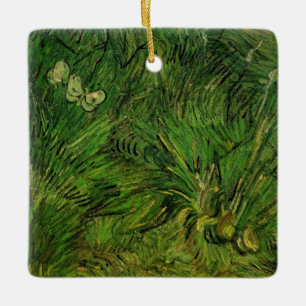 Two White Butterflies by Vincent van Gogh Ceramic Tree Decoration