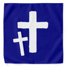 Two White Cross Symbols On Blue