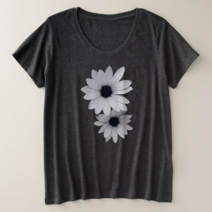 two white flowers plus size T-Shirt