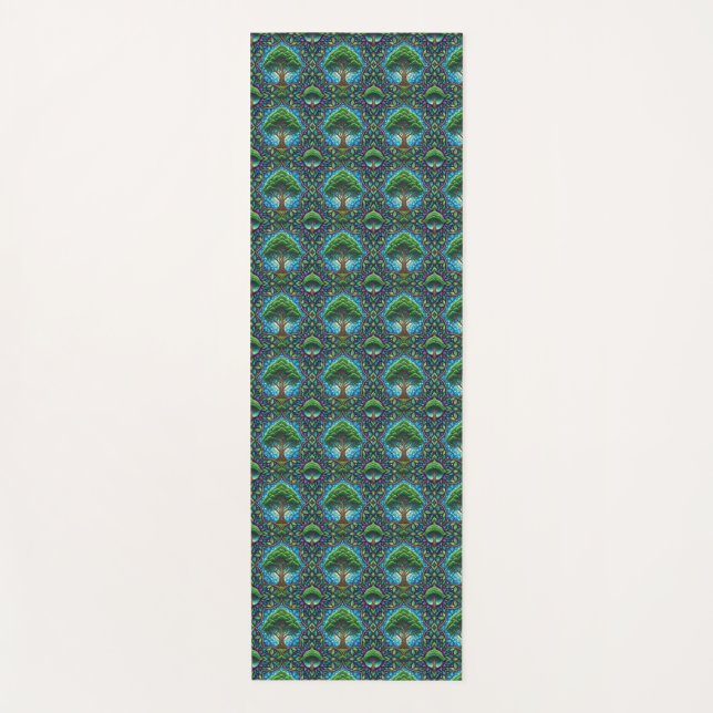 Two white panels display a vertical and horizontal yoga mat (Front)