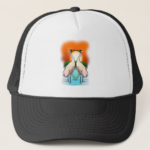 Two Whooping Cranes at Sunset Trucker Hat