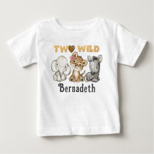 Two Wild 2nd Birthday Jungle Baby Girl T-Shirt