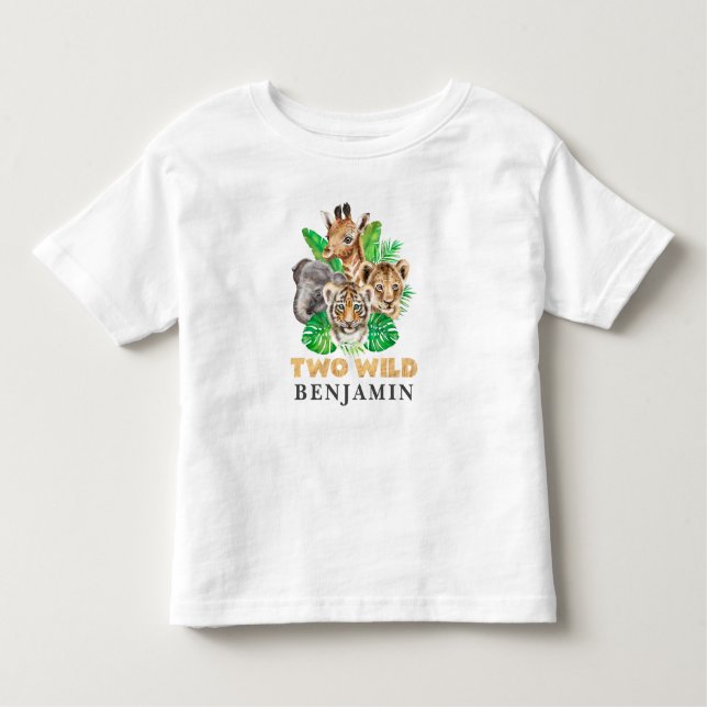 Two Wild 2nd Birthday Jungle Baby T-Shirt (Front)