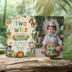 Two Wild 2nd Birthday Party Invitation