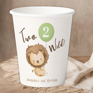 Two Wild Balloon Boy 2nd Birthday Paper Cups