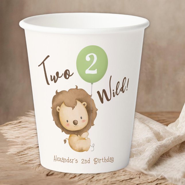 Two Wild Balloon Boy 2nd Birthday Paper Cups (Creator Uploaded)