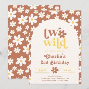 Two Wild Birthday Invitation Daisies 2nd