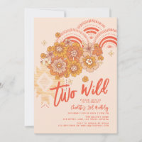 Two Wild Boho Floral Groovy 2nd Birthday Party