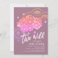 Two Wild Boho Floral Groovy 2nd Birthday Party