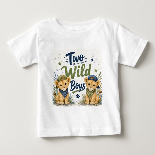 Two Wild Boys Birthday Bash Baby T-Shirt (Front)