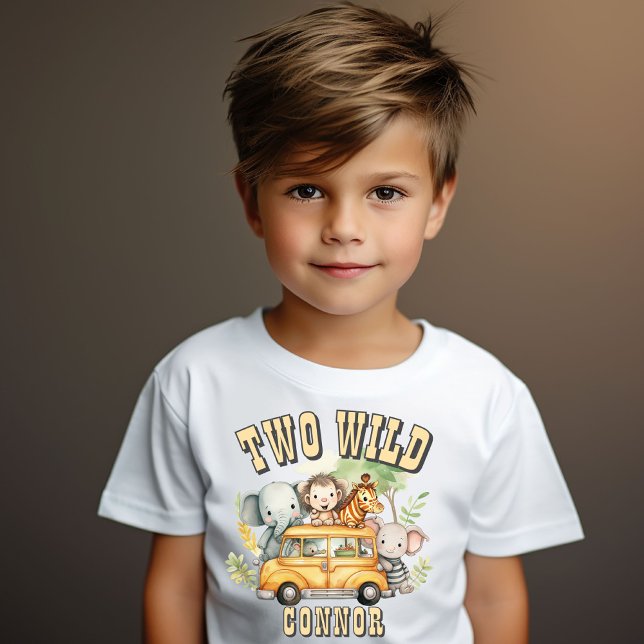 Two Wild boys birthday safari animals  Toddler T-Shirt (Creator Uploaded)