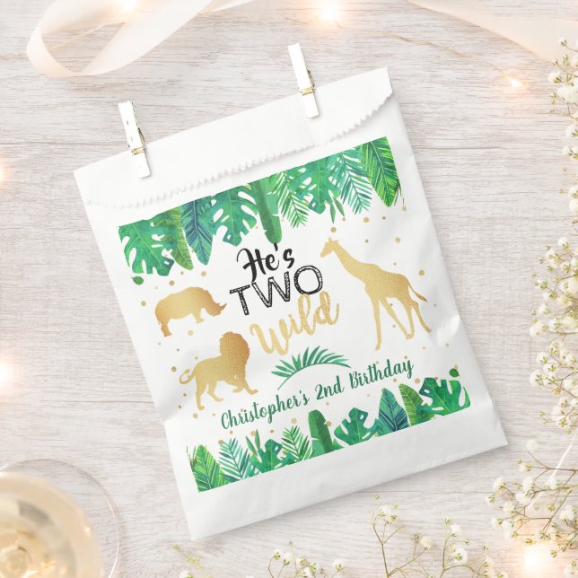 Two Wild Boys Second Birthday Party Favour Bags (Clipped)