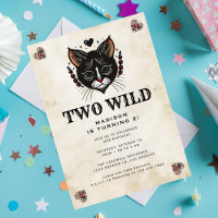 Two Wild Cute Kitten Cat Rockabilly 2nd Birthday