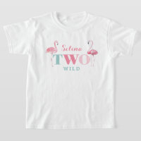 TWO Wild Flamingo 2nd Birthday Party T-Shirt