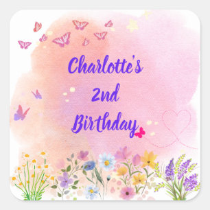 "Two Wild & Full of Wonder" Birthday Favor Sticker