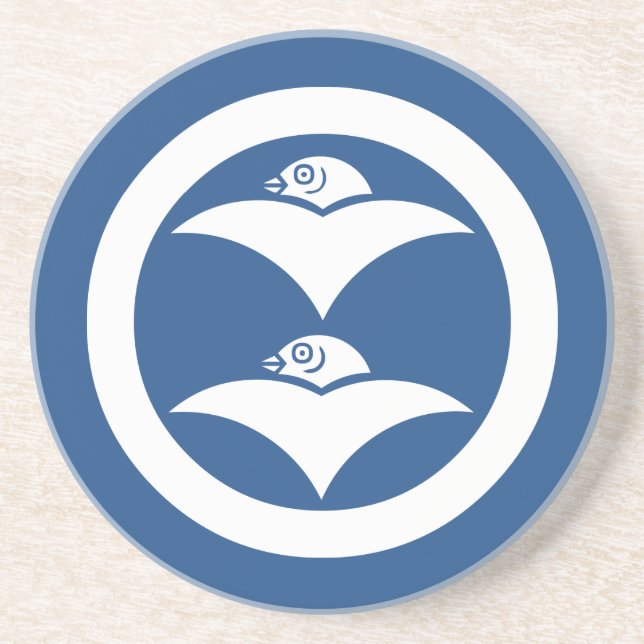 Two wild geese in circle coaster (Front)