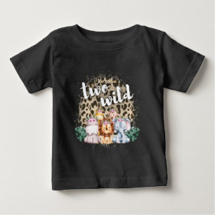 Two Wild Jungle Bday T-Shirt for Toddlers/Babies