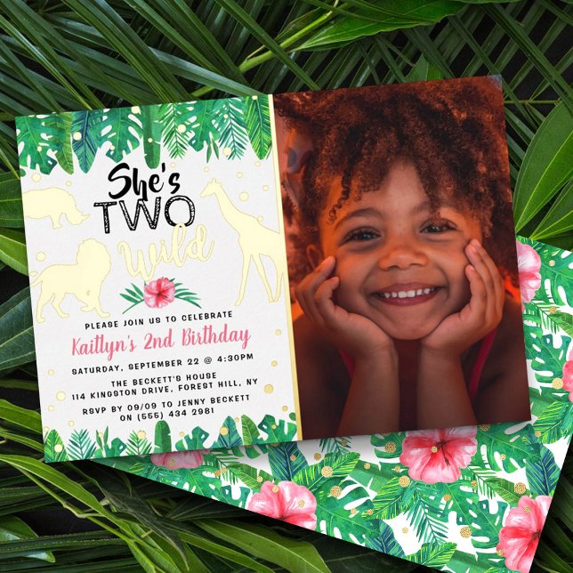 Two Wild Jungle Safari Girls 2nd Birthday Photo (Creator Uploaded)