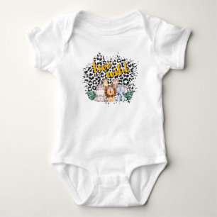 Two Wild Jungle Zebra Bday T-Shirt Toddlers/Babies Baby Bodysuit