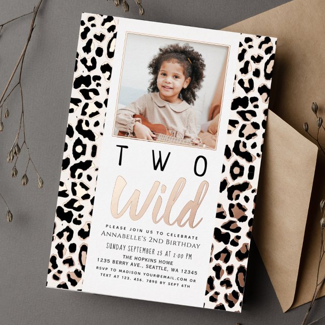 Two Wild Leopard Spot Photo Kids 2nd Birthday (Creator Uploaded)