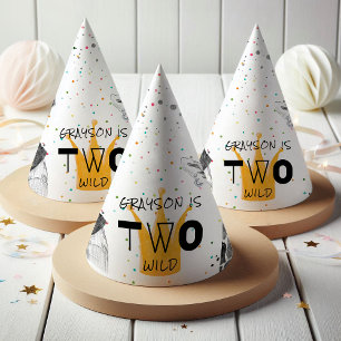 Two Wild Modern Simple Party Animal Party Hat