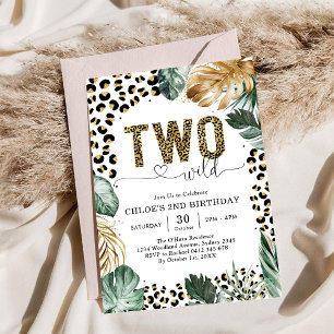 Two Wild Party Animals Leopard 2nd Birthday Invitation