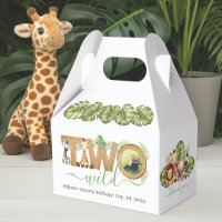Two Wild Safari Animals 2nd Birthday Jungle Photo