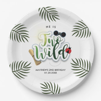 Two Wild Safari Jungle Tropical Birthday Party Paper Plate