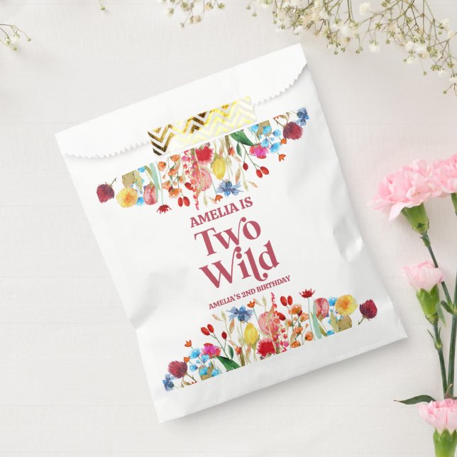 Two Wild Wildflower Second 2nd Birthday Party Favour Bags (Sealed)