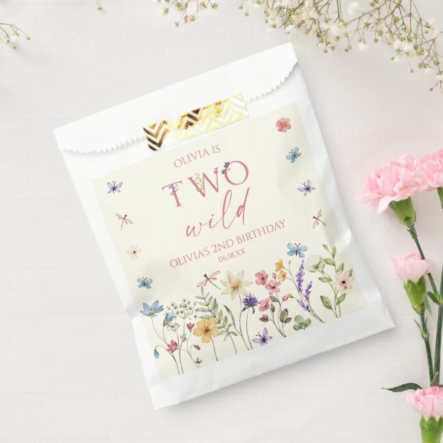 Two Wild Wildflower Wild Flower 2nd Birthday Party Favour Bags (Sealed)