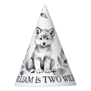 Two Wild wolf themed birthday party printed Hat