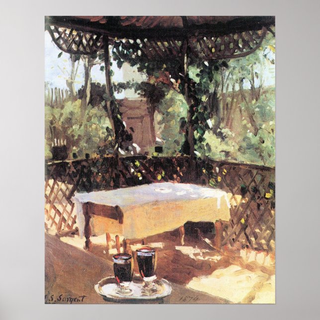 Two Wine Glasses by Sargent, Vintage Impressionism Poster (Front)