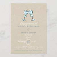 Two Wine Glasses Whimsical Wedding Engagement
