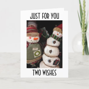 TWO WISHES=HAPPY BIRTHDAY/MERRY CHRISTMAS HOLIDAY CARD