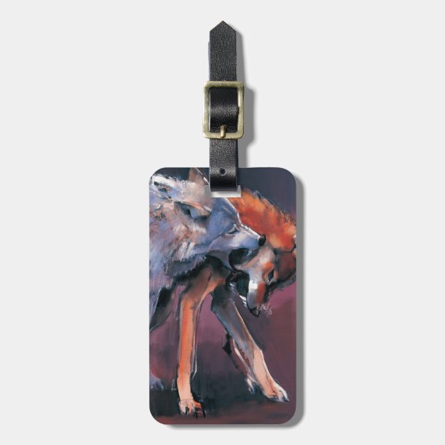 Two Wolves 2001 Luggage Tag (Front Vertical)