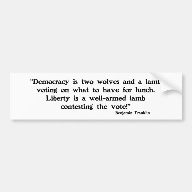 Two Wolves and a Lamb Bumper Sticker (Front)