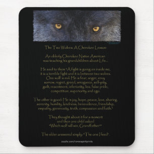 TWO WOLVES CHEROKEE TALE Art  Mousepad