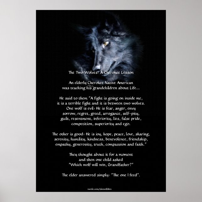 TWO WOLVES CHEROKEE TALE Art Poster (Front)