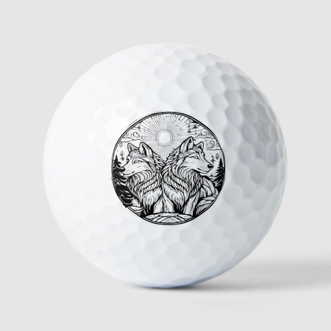Two wolves golf balls (Front)