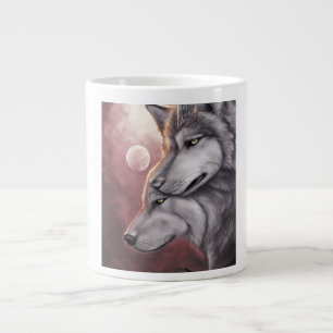 Two wolves large coffee mug