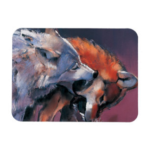 Two Wolves Magnet