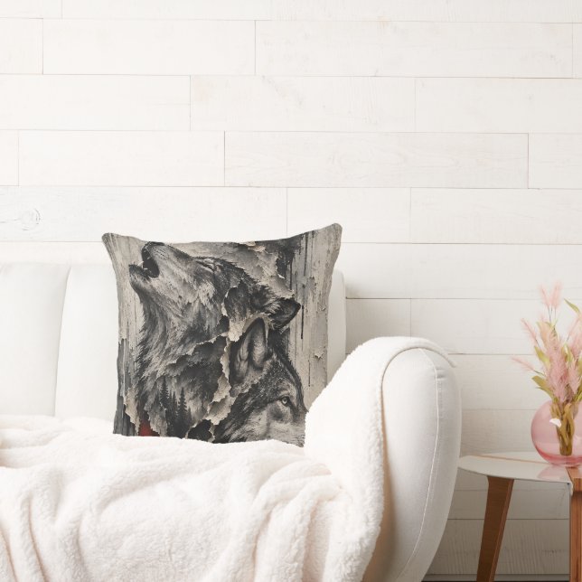 Two Wolves, One Heart Cushion (Couch)