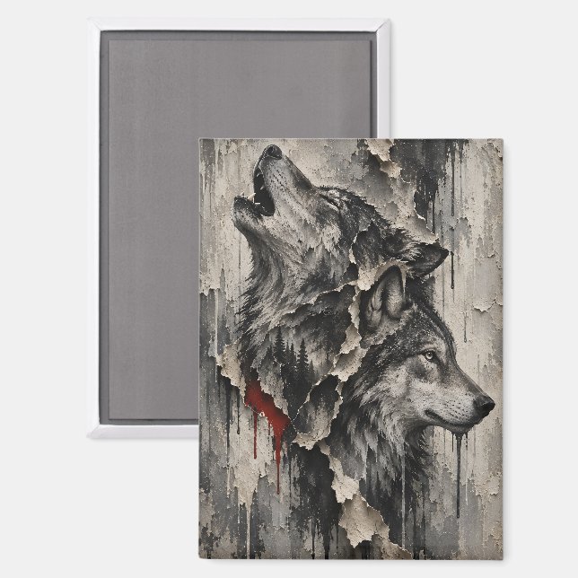 Two Wolves, One Heart Magnet (Front/Back)