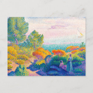 Two Women by Shore, Mediterranean   H.E. Cross   Postcard